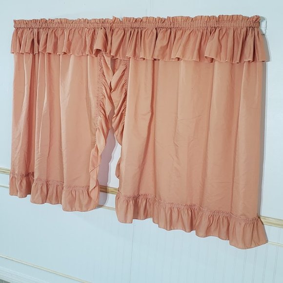 Vtg Sears Priscillas 102" W x 44" L Pumpkin Spice - Picture 3 of 6